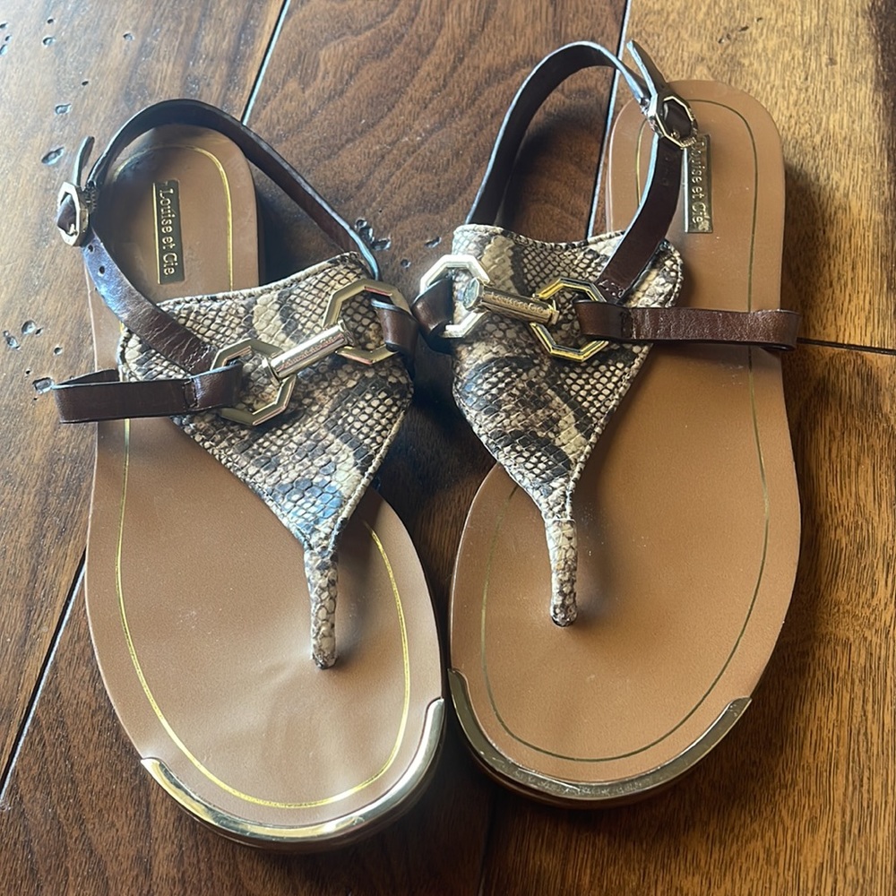 Louise et Cie leather snake animal print sandals